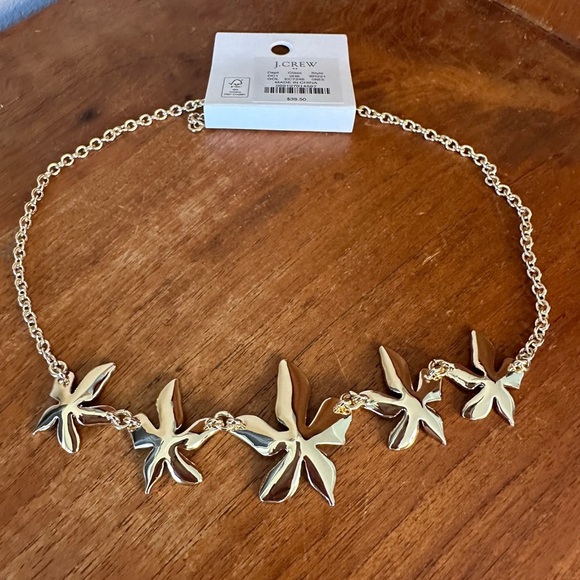 J. Crew Jewelry - J. Crew Goldtone Flower Necklace brand new with tags gold